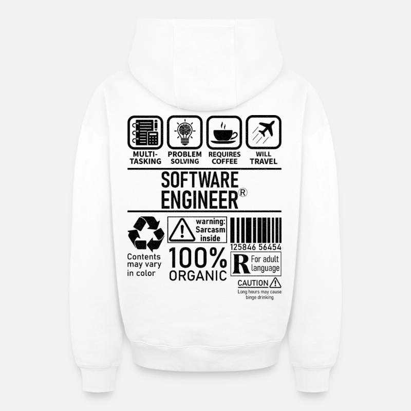 Software Engineer multi tasking problem solving - Oversized Heavyweight Unisex Zip Hoodie - Weiß