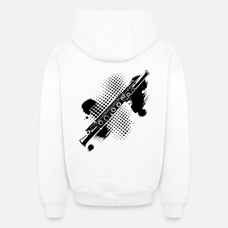 Flûte Splash - Sweat à capuche unisexe zippé oversize épais SPREAD - blanc