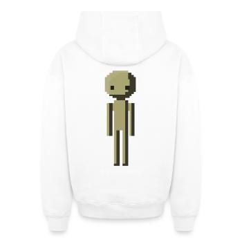 High Resolution Funny Pixel Art Male Gift - Oversized Heavyweight Unisex Zip Hoodie - white - Back - AI Model Male 178 light (178cm)