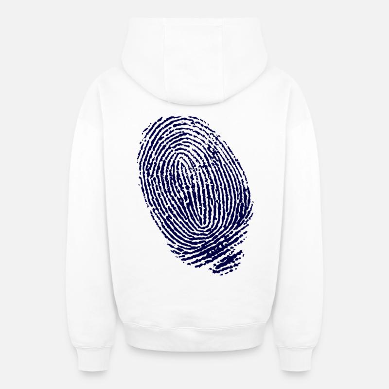 EMPREINTE DIGITALE - Sweat à capuche unisexe zippé oversize épais SPREAD - blanc