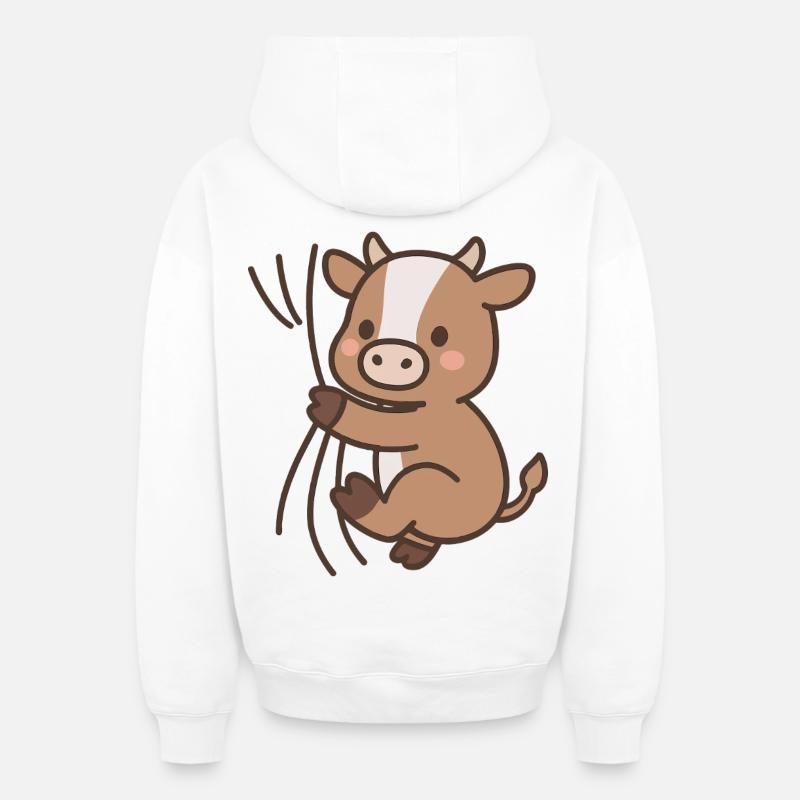 Petit veau - Sweat à capuche unisexe zippé oversize épais SPREAD - blanc