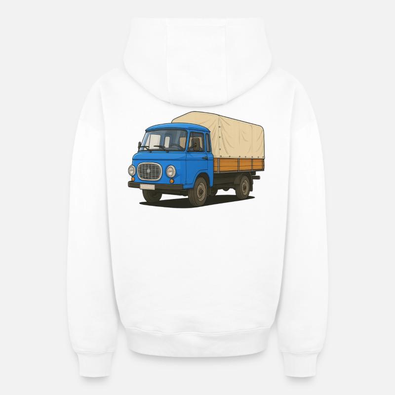 East Flatbed - Oversized Heavyweight Unisex Zip Hoodie - white