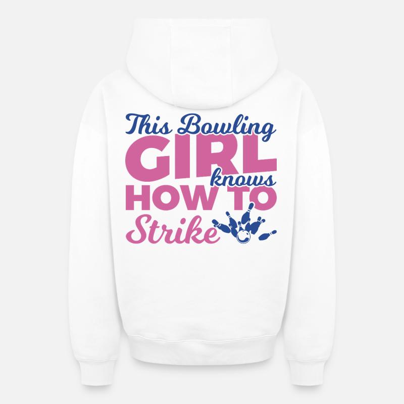 Fille de bowling - Sweat à capuche unisexe zippé oversize épais SPREAD - blanc