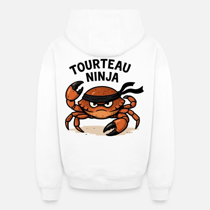 Ninja-Krabbe - Oversized Heavyweight Unisex Zip Hoodie - Weiß