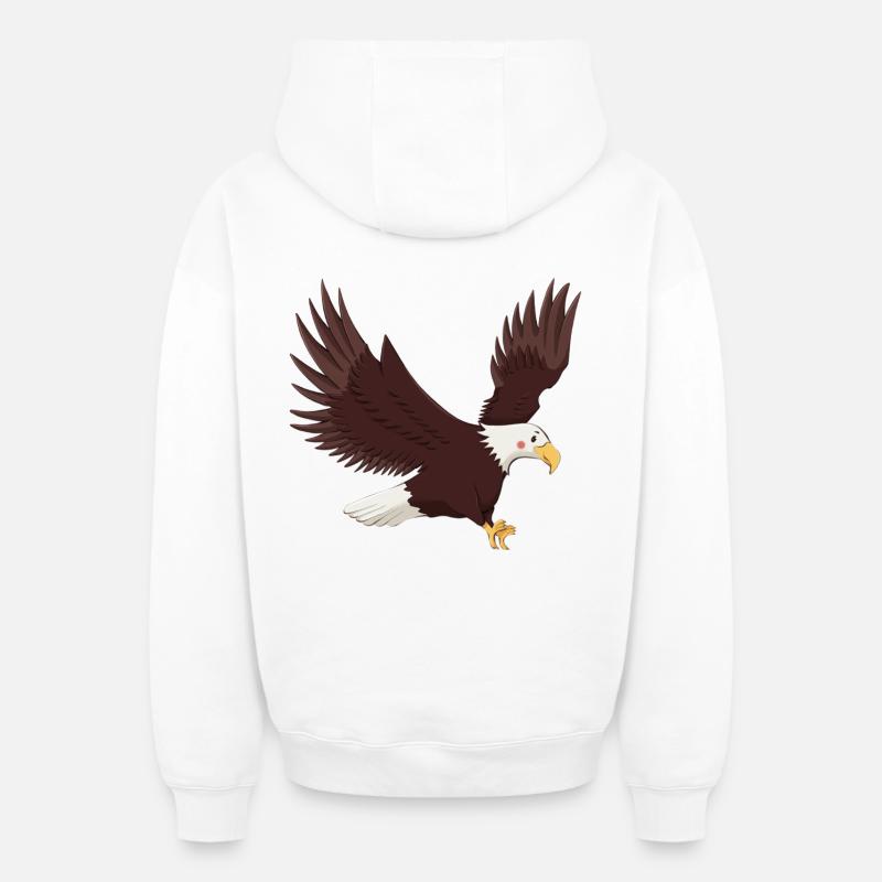 Aigle - Sweat à capuche unisexe zippé oversize épais SPREAD - blanc