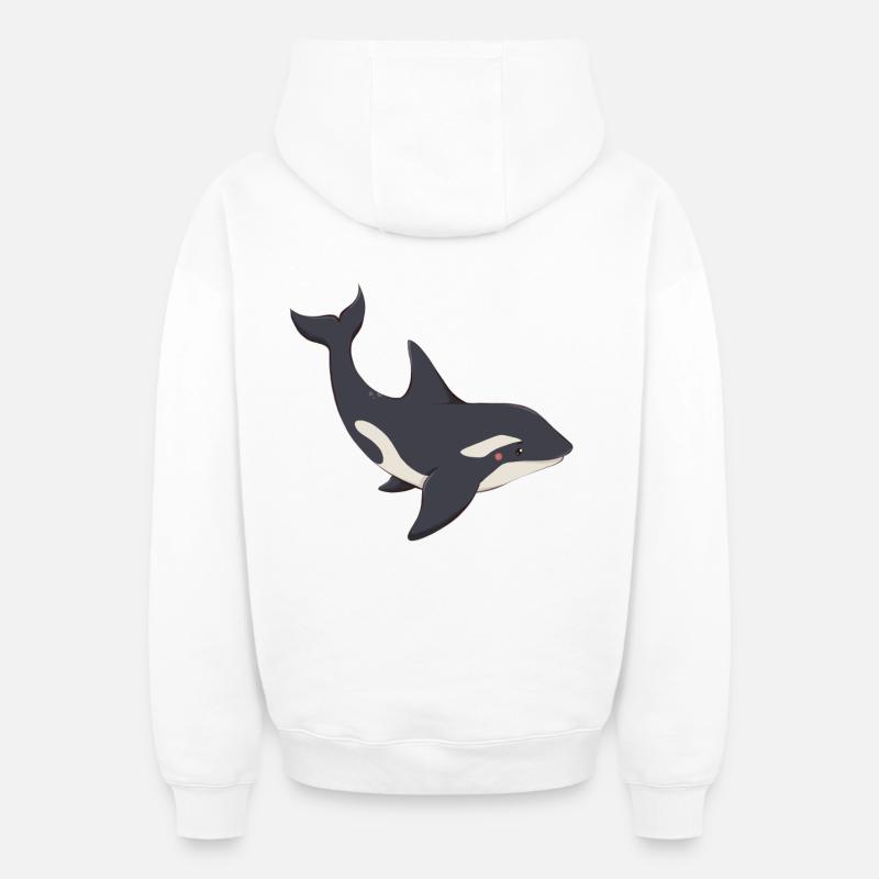 Orque - Sweat à capuche unisexe zippé oversize épais SPREAD - blanc