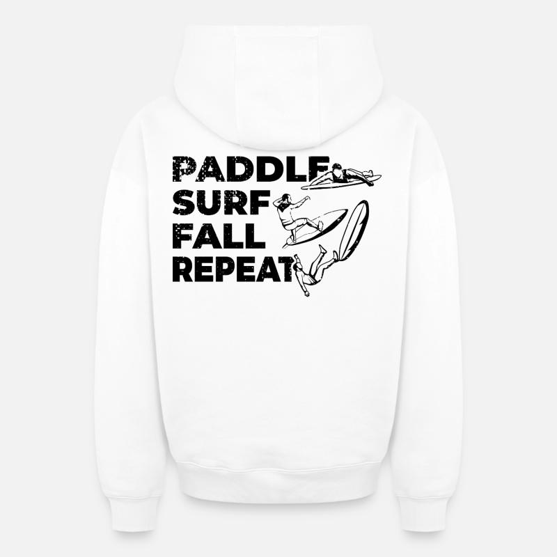 Surfeur drôle - Sweat à capuche unisexe zippé oversize épais SPREAD - blanc