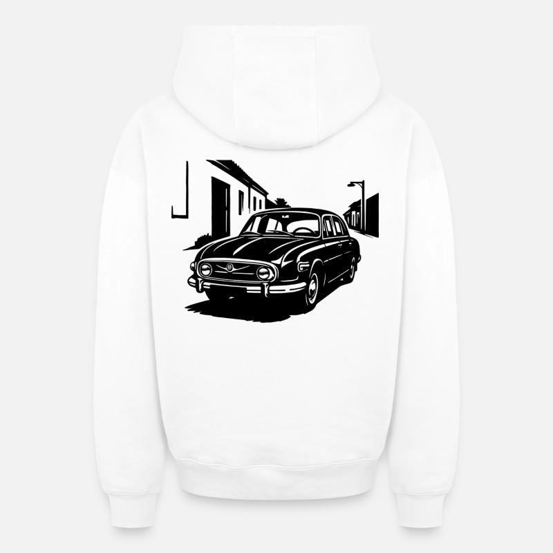 Fin Camarade - V8 - Sweat à capuche unisexe zippé oversize épais SPREAD - blanc