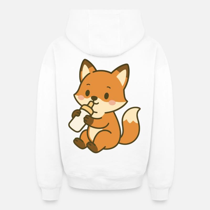 Durstiger Babyfuchs - Oversized Heavyweight Unisex Zip Hoodie - Weiß