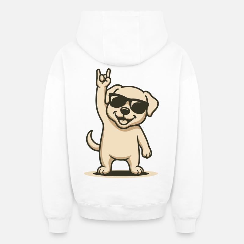 Rock’n’Wuff - Sweat à capuche unisexe zippé oversize épais SPREAD - blanc