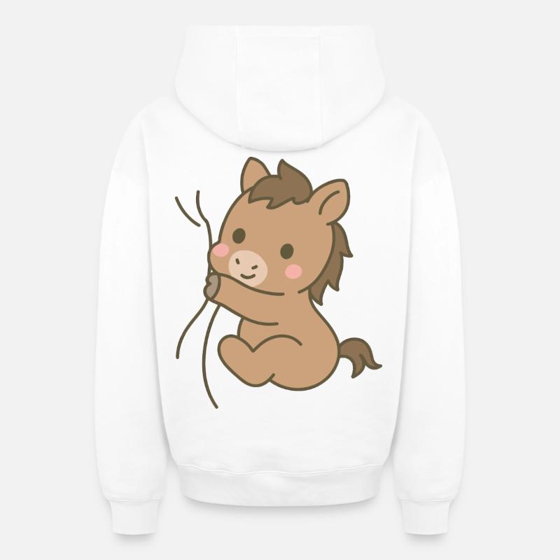 Cheval blotti - Sweat à capuche unisexe zippé oversize épais SPREAD - blanc