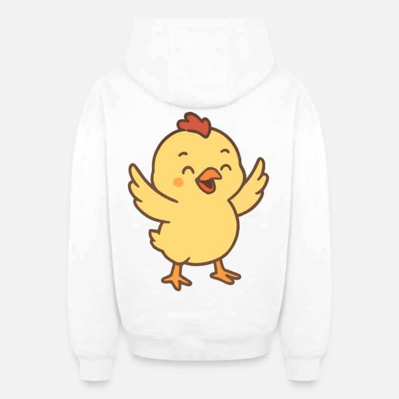 Groove de poussin heureux - Sweat à capuche unisexe zippé oversize épais SPREAD - blanc