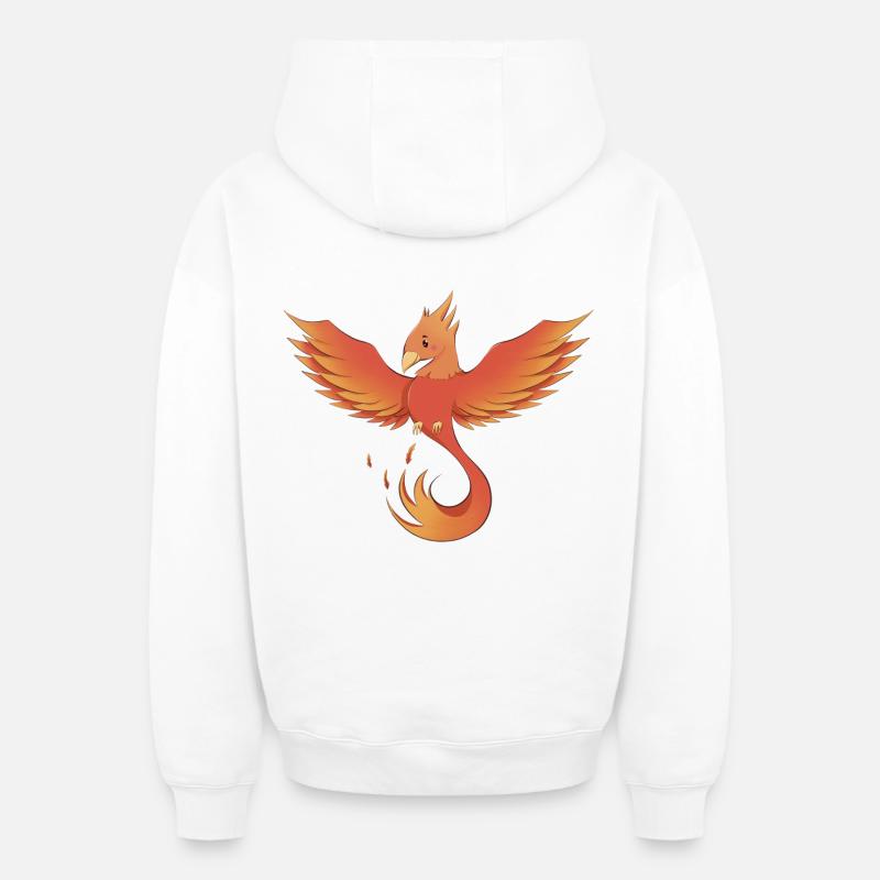 Phénix - Sweat à capuche unisexe zippé oversize épais SPREAD - blanc