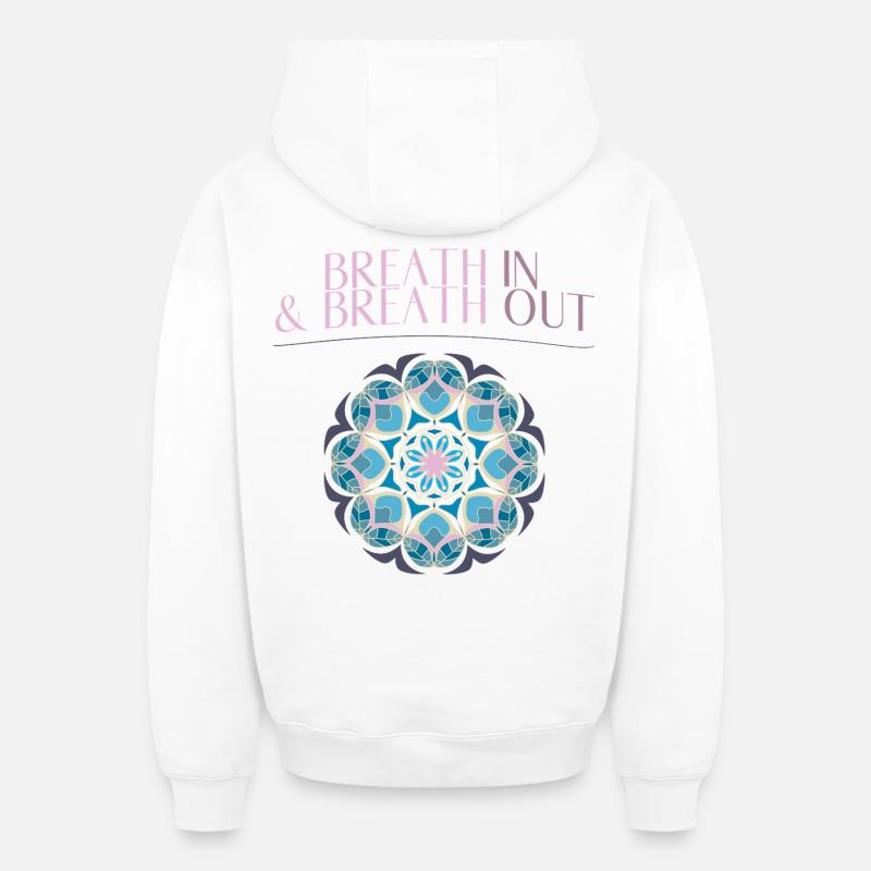 Yoga Mantra - Sweat à capuche unisexe zippé oversize épais SPREAD - blanc