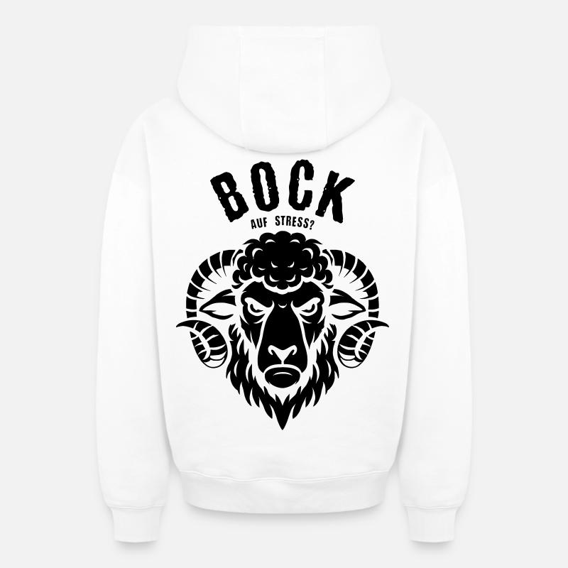 Bock auf Stress? - Oversized Heavyweight Unisex Zip Hoodie - Weiß