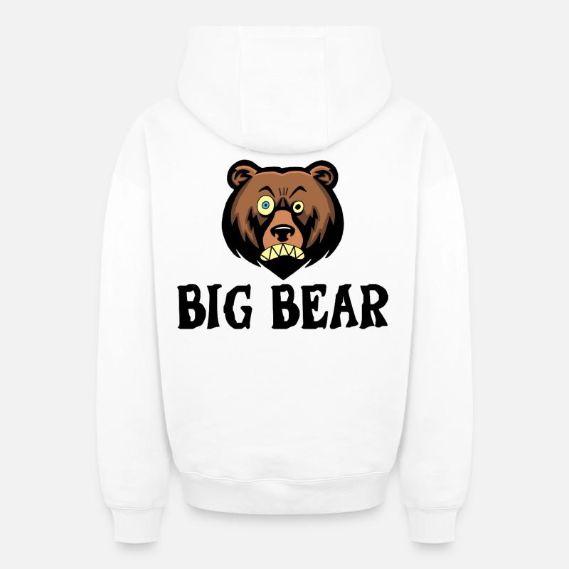 Gros ours - Sweat à capuche unisexe zippé oversize épais SPREAD - blanc