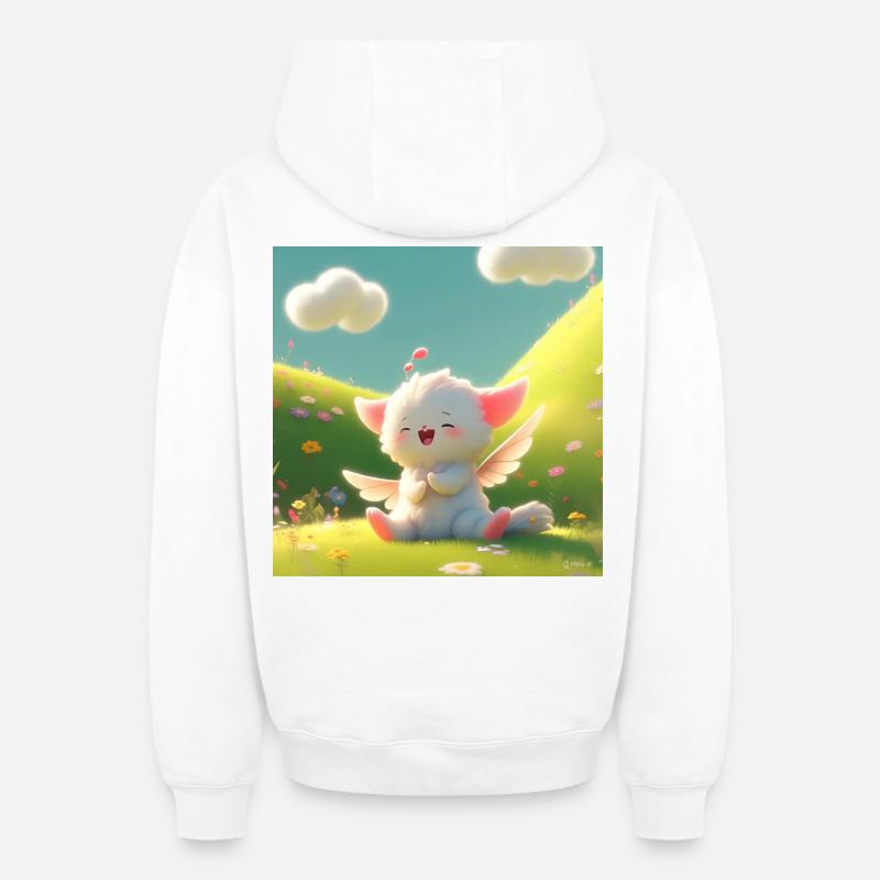 Concevoir - Sweat à capuche unisexe zippé oversize épais SPREAD - blanc