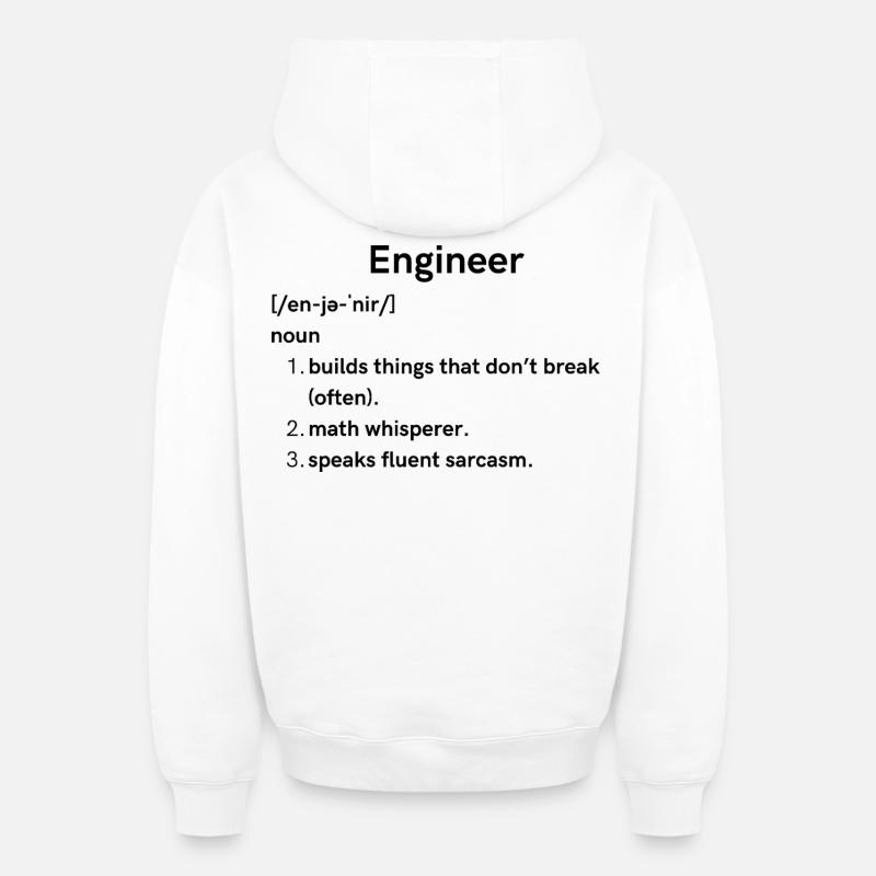 ingénieur - Sweat à capuche unisexe zippé oversize épais SPREAD - blanc