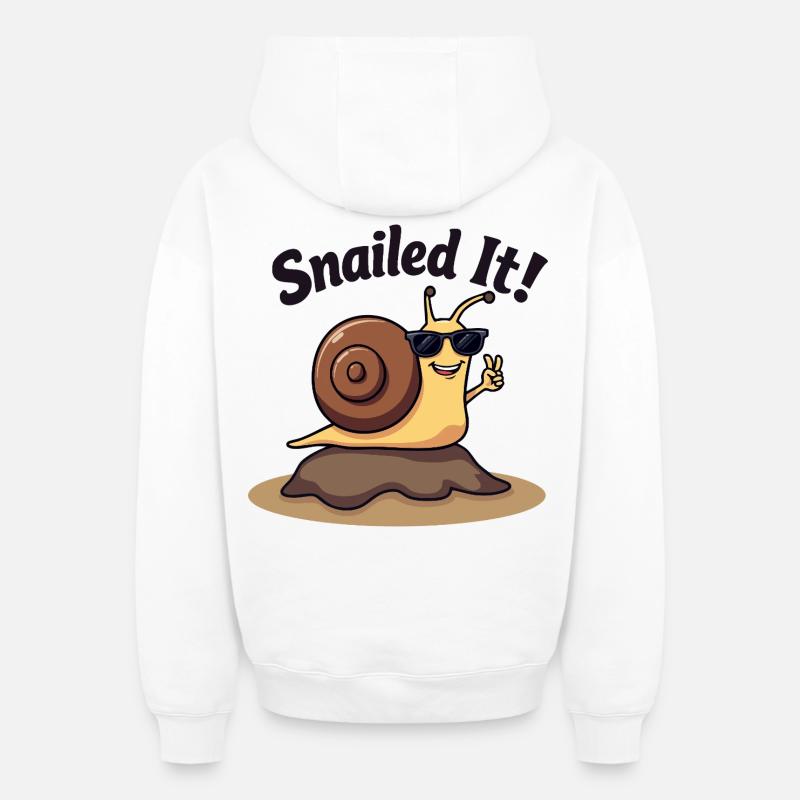Escargot ! Gagnez comme un escargot ! - Sweat à capuche unisexe zippé oversize épais SPREAD - blanc