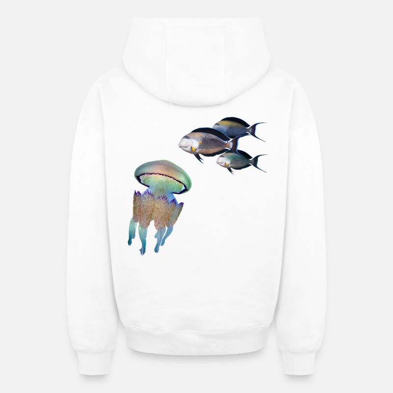 Méduse - Sweat à capuche unisexe zippé oversize épais SPREAD - blanc