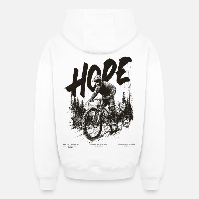 Biker Hope - Sweat à capuche unisexe zippé oversize épais SPREAD - blanc