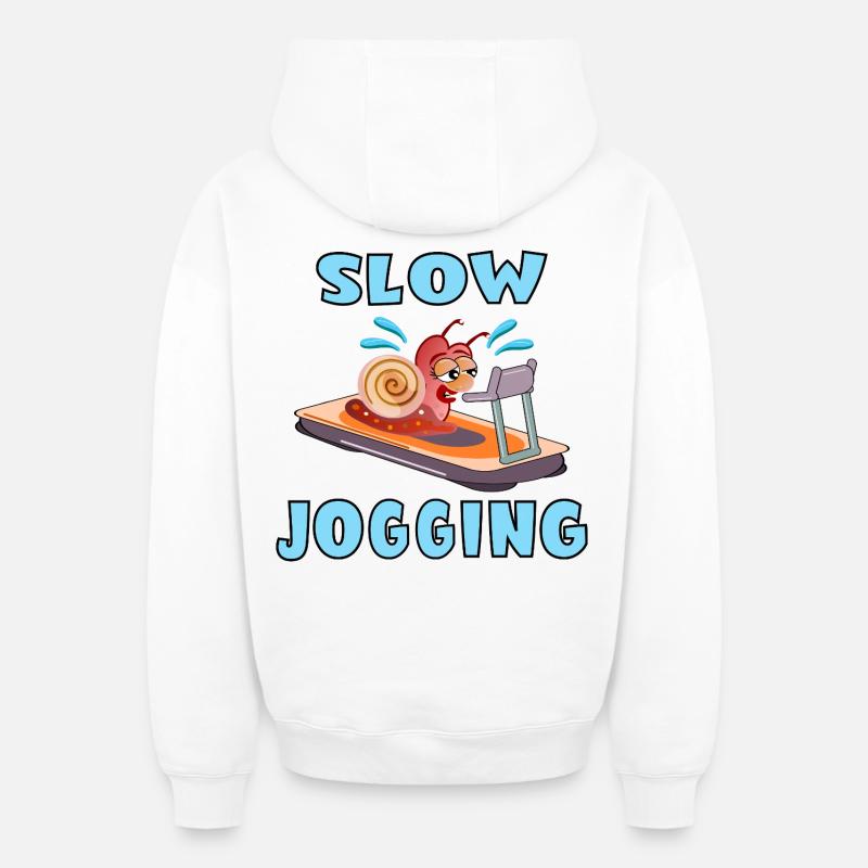 JOGGING LENT ESCARGOT - Sweat à capuche unisexe zippé oversize épais SPREAD - blanc