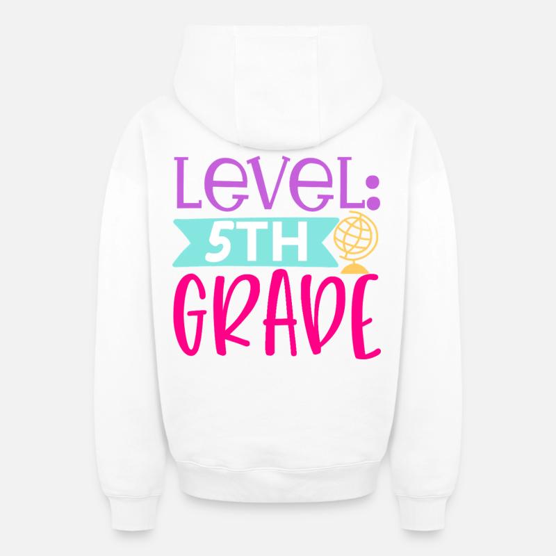 5e année - Sweat à capuche unisexe zippé oversize épais SPREAD - blanc