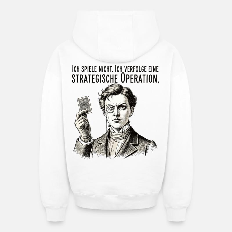 Opération stratégique - Sweat à capuche unisexe zippé oversize épais SPREAD - blanc
