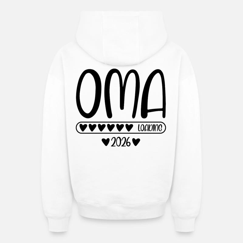 Oma 2026 loading - Oversized Heavyweight Unisex Zip Hoodie - Weiß