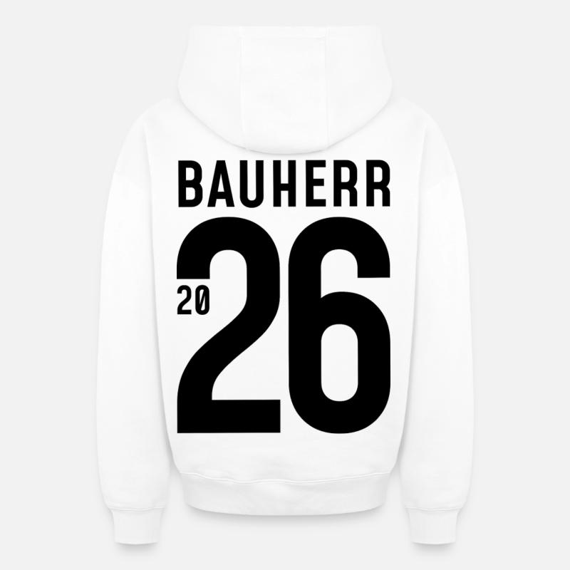 Constructeur 2026 - grand nombre - Sweat à capuche unisexe zippé oversize épais SPREAD - blanc