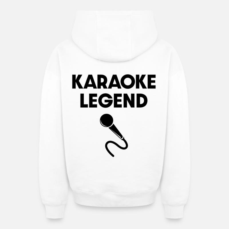Légende du karaoké - Sweat à capuche unisexe zippé oversize épais SPREAD - blanc