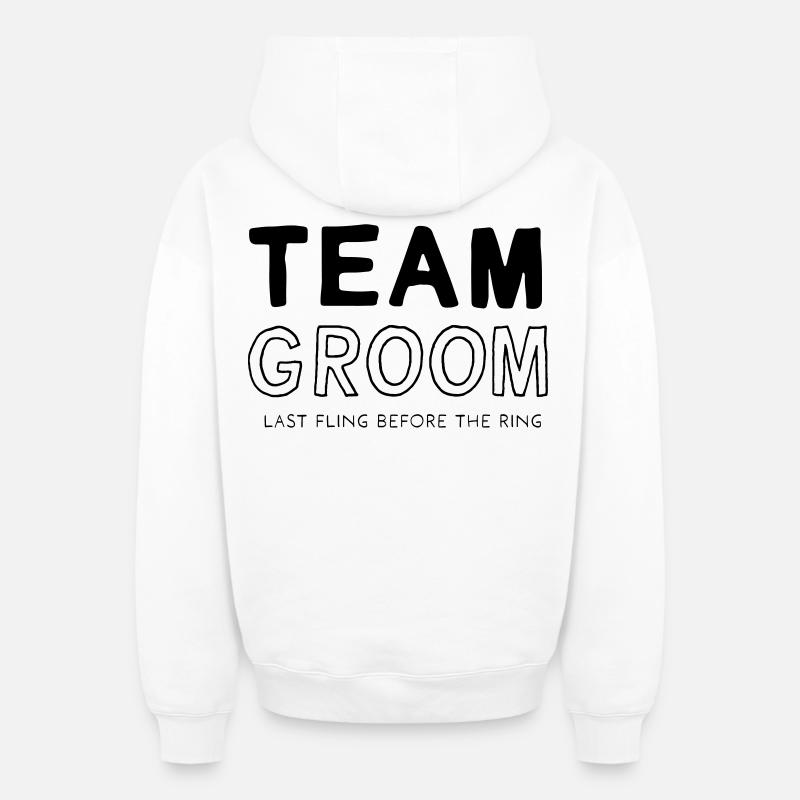 Équipe Groom - Sweat à capuche unisexe zippé oversize épais SPREAD - blanc