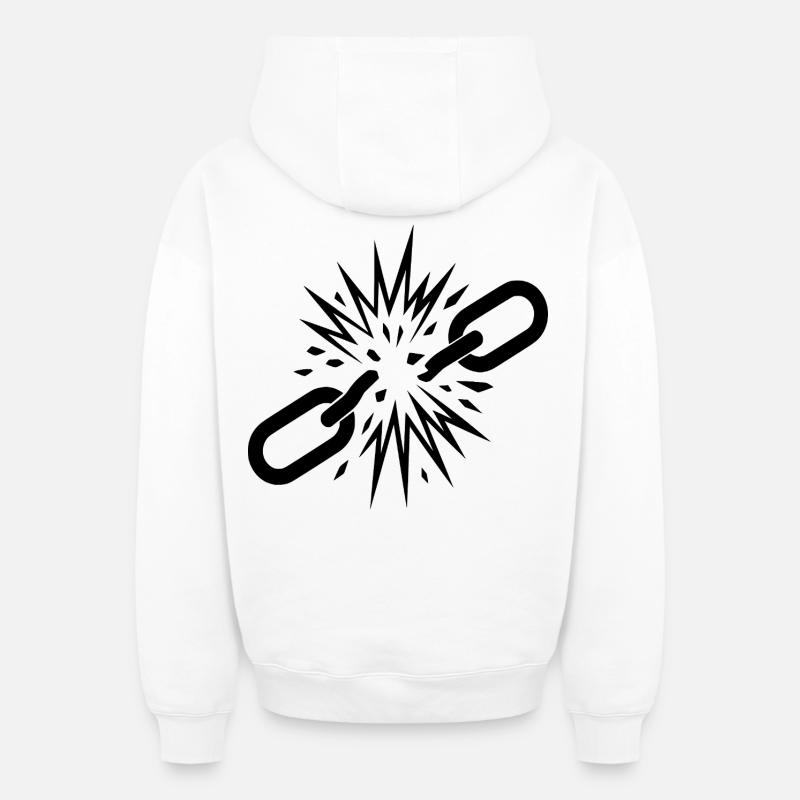 Liberté  - Sweat à capuche unisexe zippé oversize épais SPREAD - blanc
