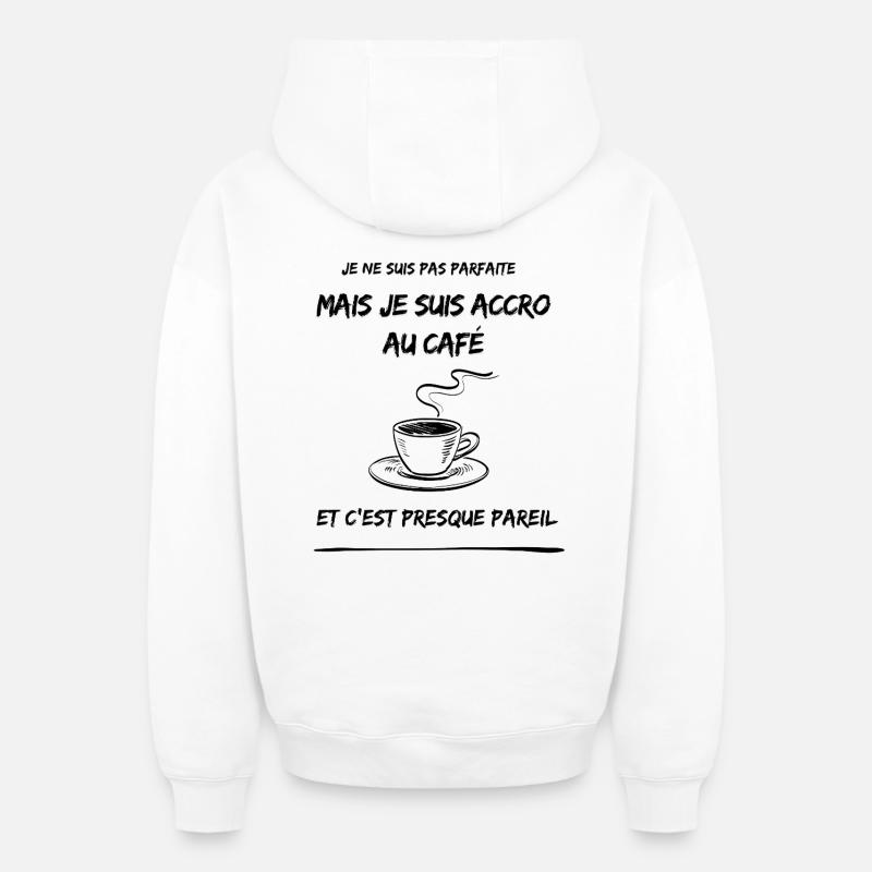 Team Espresso - Sweat à capuche unisexe zippé oversize épais SPREAD - blanc