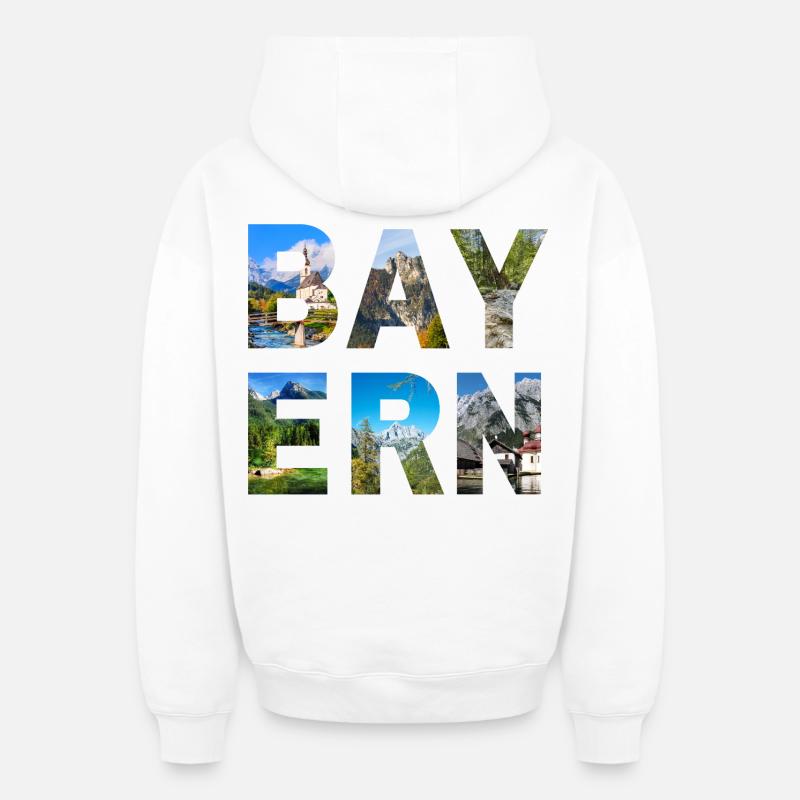 Bavière - Sweat à capuche unisexe zippé oversize épais SPREAD - blanc