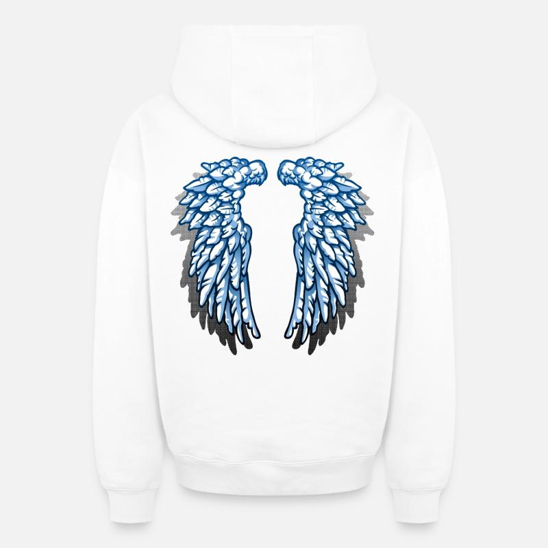 Je suis un ange - Sweat à capuche unisexe zippé oversize épais SPREAD - blanc