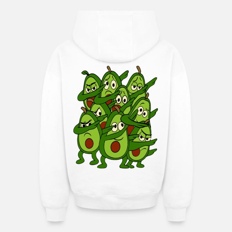 Dabbing Dancing Avocats - Sweat à capuche unisexe zippé oversize épais SPREAD - blanc