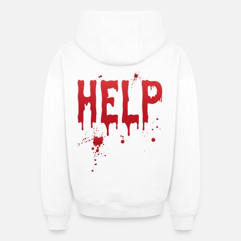 Aide - Sweat à capuche unisexe zippé oversize épais SPREAD - blanc