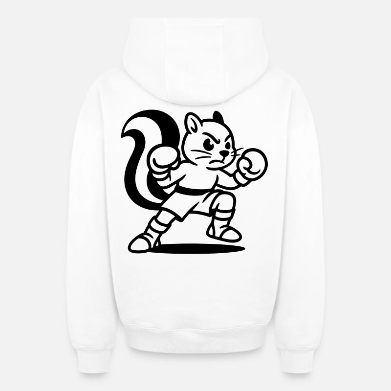 Boxer Eichhörnchen - Oversized Heavyweight Unisex Zip Hoodie - Weiß