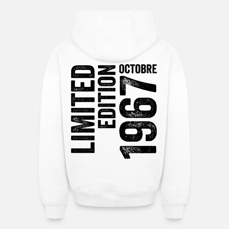1967 - Sweat à capuche unisexe zippé oversize épais SPREAD - blanc