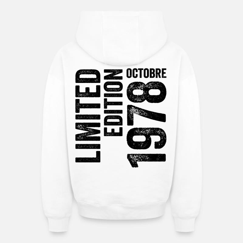 1978 - Sweat à capuche unisexe zippé oversize épais SPREAD - blanc