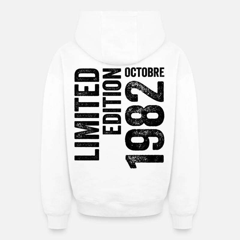 1982 - Oversized Heavyweight Unisex Zip Hoodie - Weiß