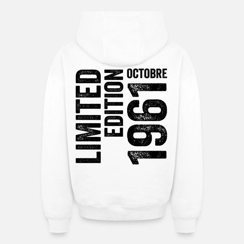1961 - Sweat à capuche unisexe zippé oversize épais SPREAD - blanc