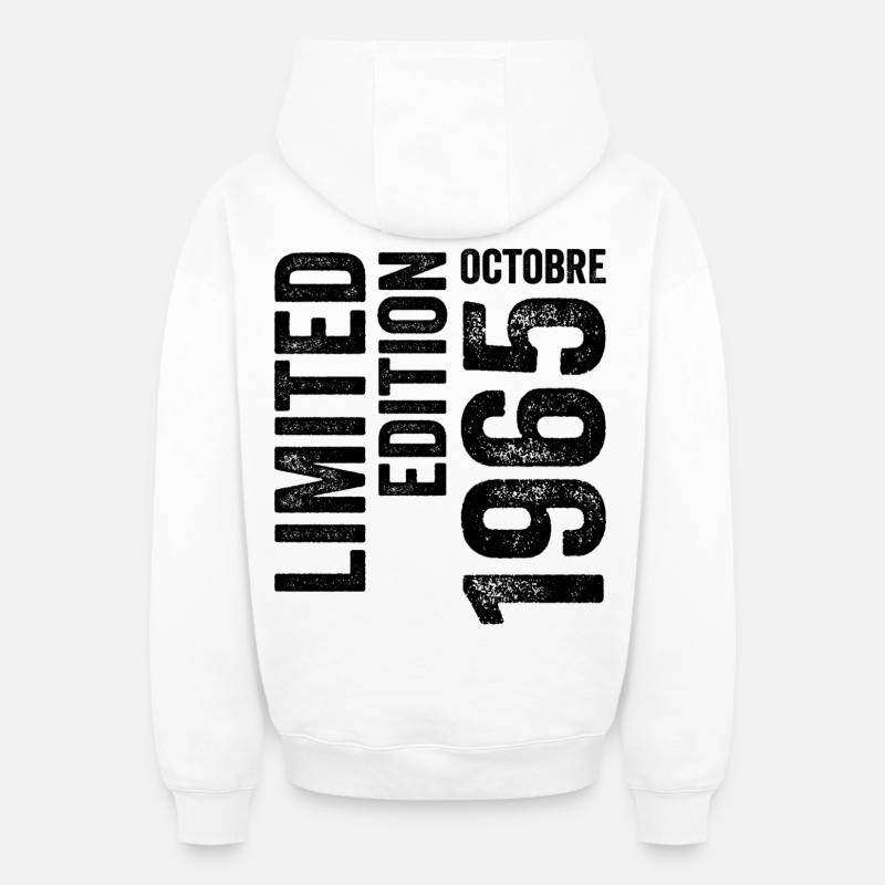 1965 - Sweat à capuche unisexe zippé oversize épais SPREAD - blanc