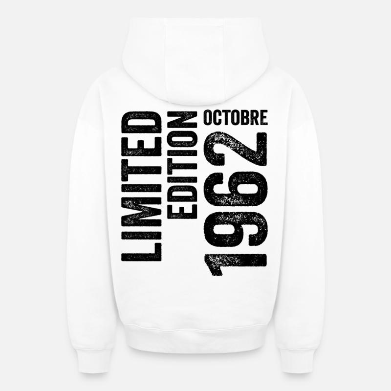 1962 - Sweat à capuche unisexe zippé oversize épais SPREAD - blanc