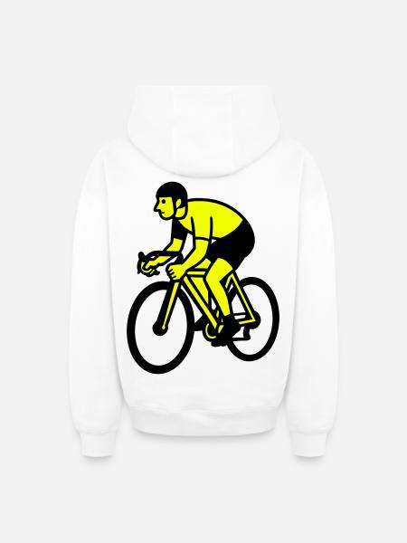 Neonrad Silhouette Radfahrer - Oversized Heavyweight Unisex Zip Hoodie - Weiß