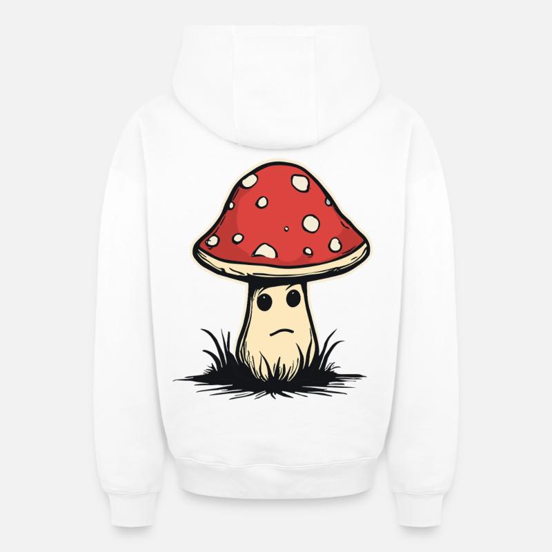 Champignon sucré - Sweat à capuche unisexe zippé oversize épais SPREAD - blanc