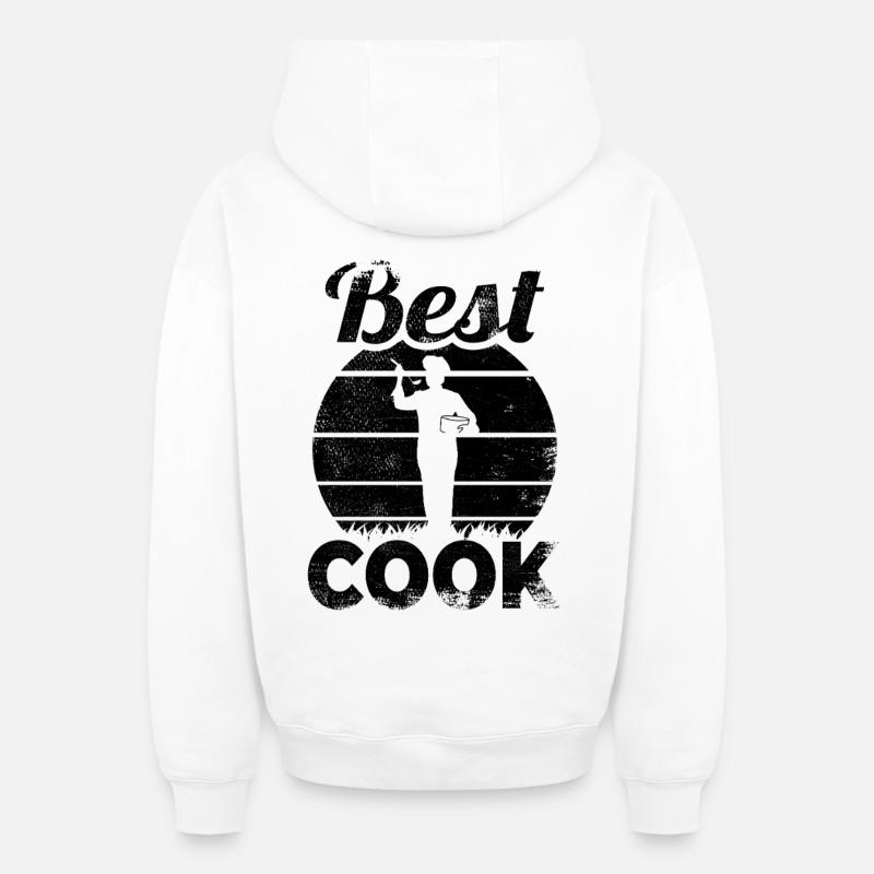 Cuire - Sweat à capuche unisexe zippé oversize épais SPREAD - blanc