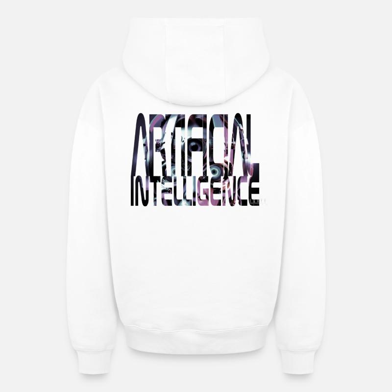 Artificial Intelligence - Oversized Heavyweight Unisex Zip Hoodie - Weiß