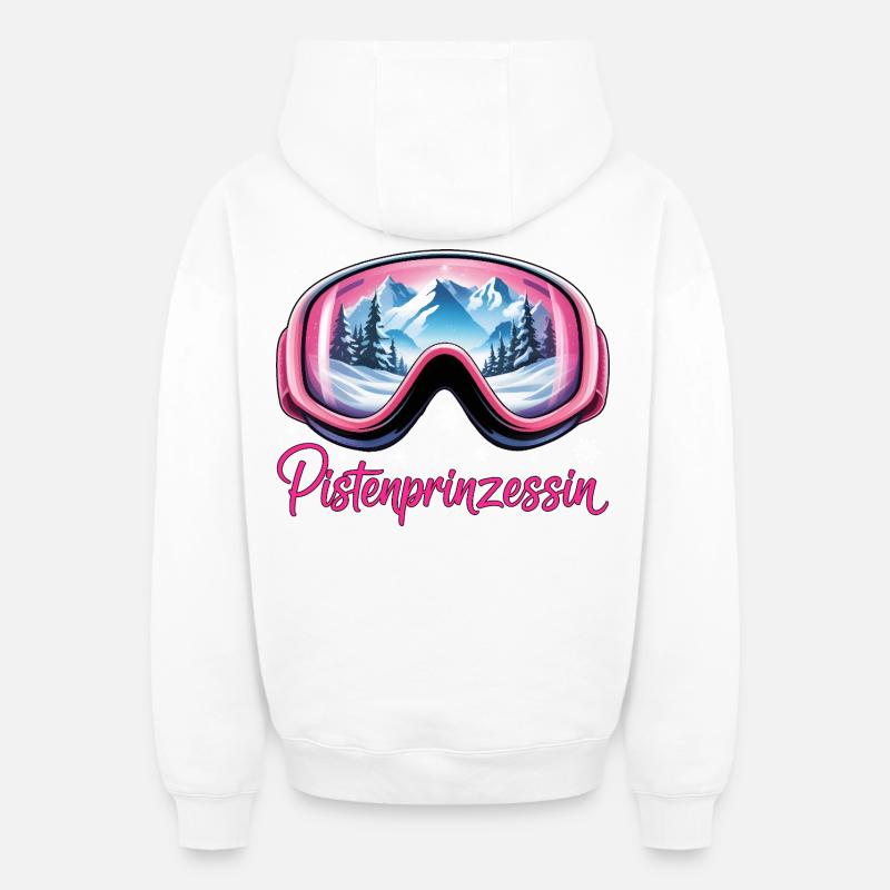 Piste princess - Sweat à capuche unisexe zippé oversize épais SPREAD - blanc